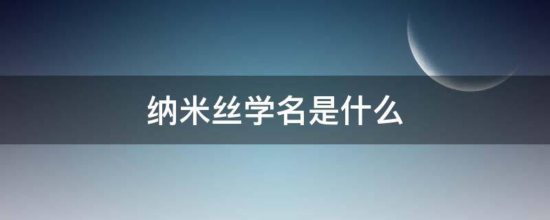 纳米丝学名是什么（纳米是哪一种）