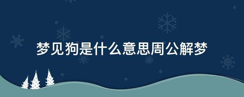 梦见狗是什么意思周公解梦 怀孕的人梦见狗是什么意思周公解梦