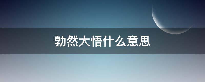 勃然大悟什么意思 恍然大悟的悟是什么意思