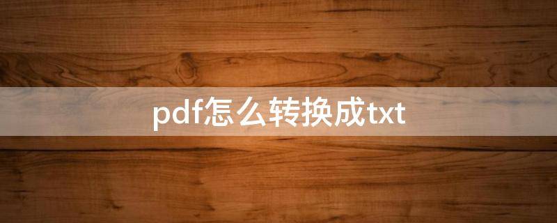 pdf怎么转换成txt（PDF怎么转换成TXT）