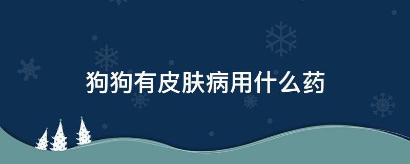 狗狗有皮肤病用什么药