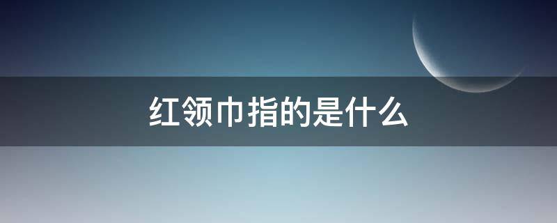 红领巾指的是什么（我们的学校红领巾指的是什么）