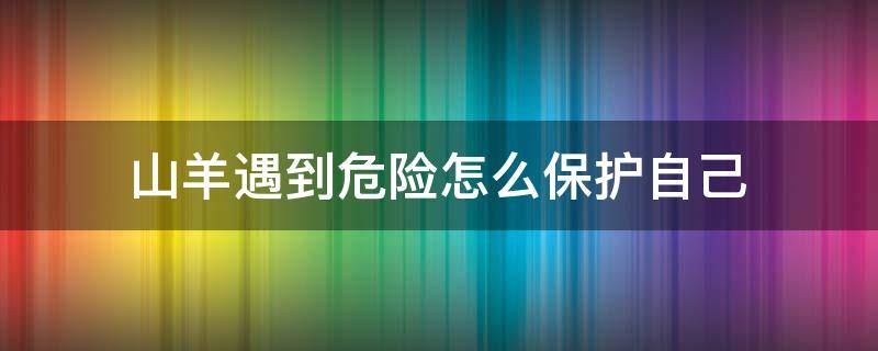 山羊遇到危险怎么保护自己（山羊是用什么办法摆脱危险的）