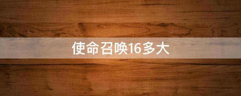 使命召唤16多大（使命召唤16多大内存）