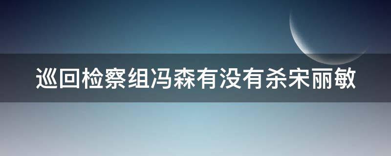 巡回检察组冯森有没有杀宋丽敏 巡回检察组冯森杀了宋丽敏嘛