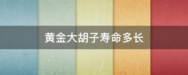 黄金大胡子寿命多长 黄金大胡子鱼能活几年