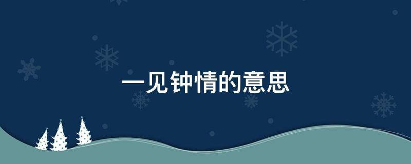 一见钟情的意思 与美好生活一见钟情的意思