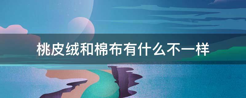 桃皮绒和棉布有什么不一样（桃皮绒是什么布料）