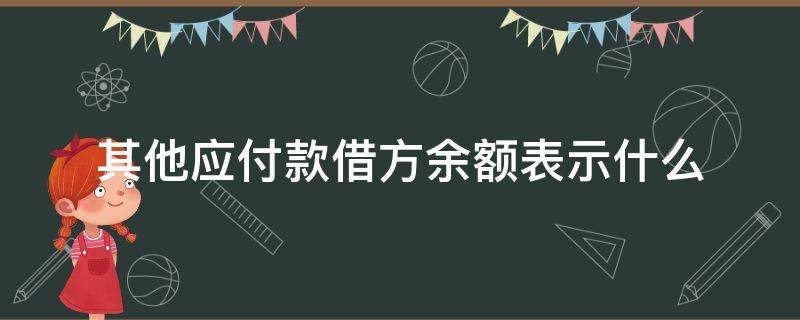 其他应付款借方余额表示什么 其他应付款借方余额什么意思