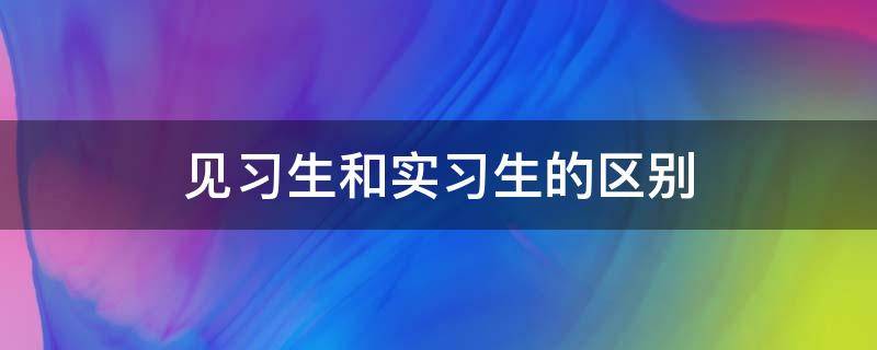 见习生和实习生的区别（实习生转正）