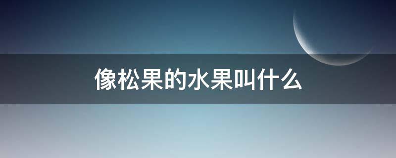 像松果的水果叫什么（有种水果叫松什么）