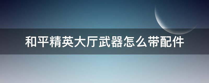 和平精英大厅武器怎么带配件 和平精英大厅人物怎么可以装备武器