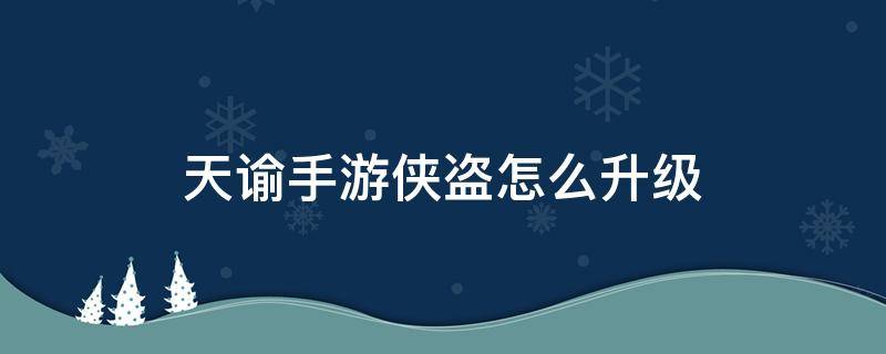 天谕手游侠盗怎么升级 天谕手游侠盗快速升级