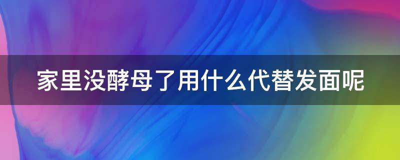 家里没酵母了用什么代替发面呢（没有酵母可以用什么代替发酵）