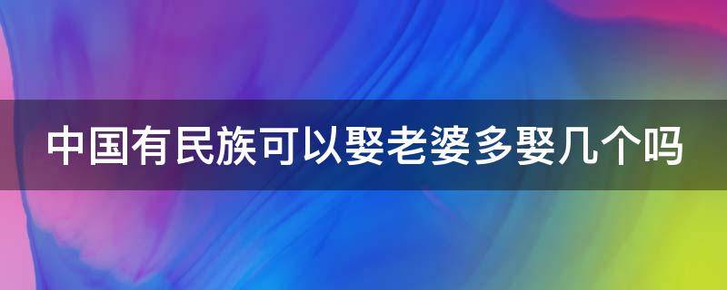 中国有民族可以娶老婆多娶几个吗（中国哪个民族可以娶几个老婆）