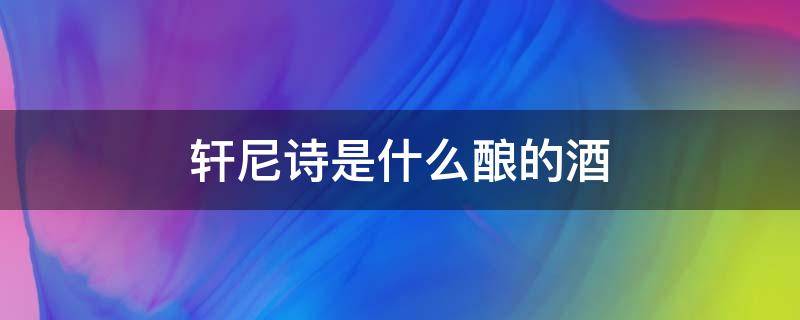 轩尼诗是什么酿的酒 轩尼诗是啥酒