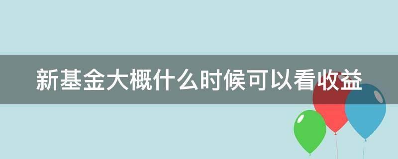 新基金大概什么时候可以看收益 新基金什么时候每日更新