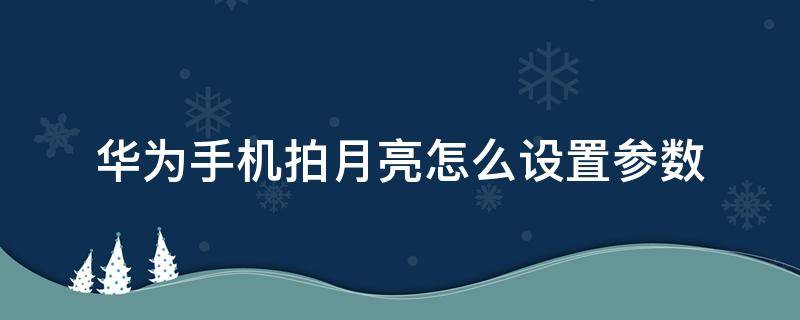 华为手机拍月亮怎么设置参数 华为手机拍月亮怎么设置参数ev