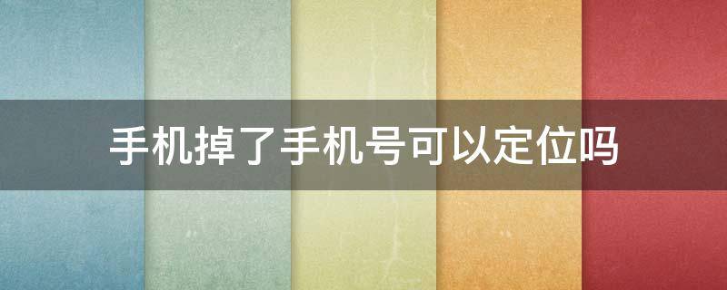 手机掉了手机号可以定位吗 手机掉了可以通过手机号定位吗