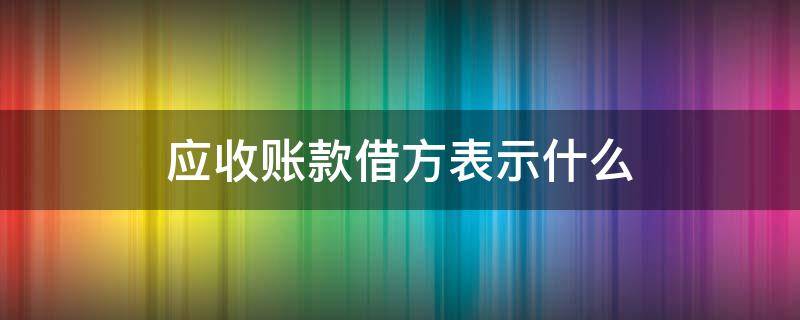 应收账款借方表示什么（应收账款借方表示什么贷方表示什么）