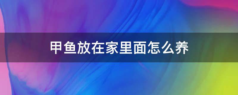 甲鱼放在家里面怎么养 甲鱼在家里怎样养