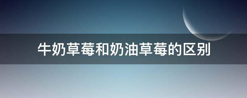 牛奶草莓和奶油草莓的区别 奶油草莓和牛奶草莓一样吗