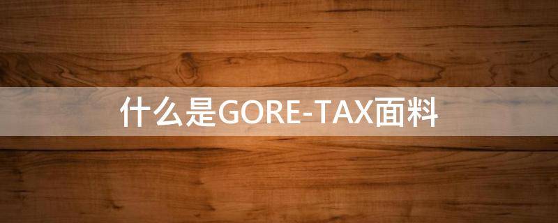 什么是GORE-TAX面料 goretex面料