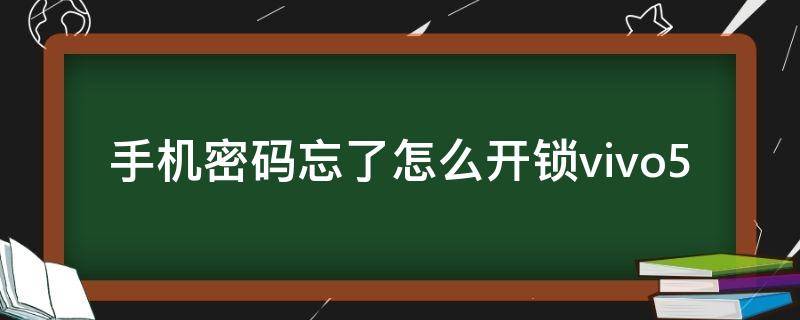 手机密码忘了怎么开锁vivo5 手机密码忘了怎么开锁安卓系统