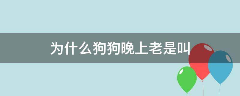 为什么狗狗晚上老是叫（为什么狗狗晚上老是叫是什么原因）