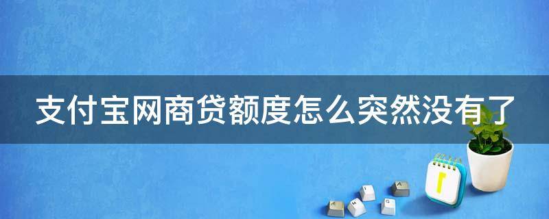 支付宝网商贷额度怎么突然没有了 支付宝网商贷额度怎么突然没有了图片