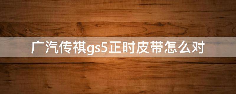 广汽传祺gs5正时皮带怎么对（广汽传祺gs5正时皮带怎么对点）