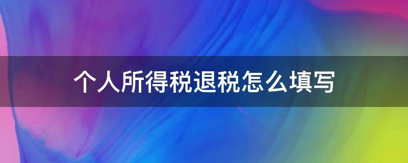 个人所得税退税怎么填写（个人所得税退税怎么填写退的多）