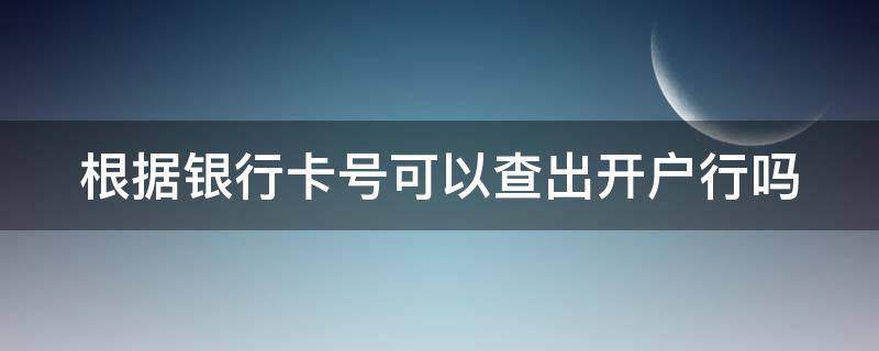 根据银行卡号可以查出开户行吗（通过卡号怎么查别人的开户行）