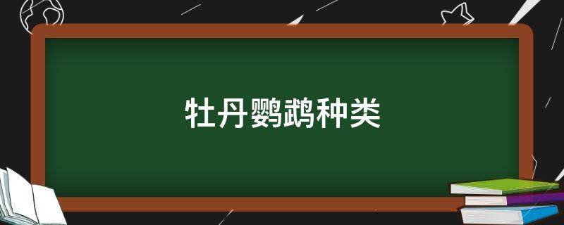 牡丹鹦鹉种类（牡丹鹦鹉种类图和名字图片）