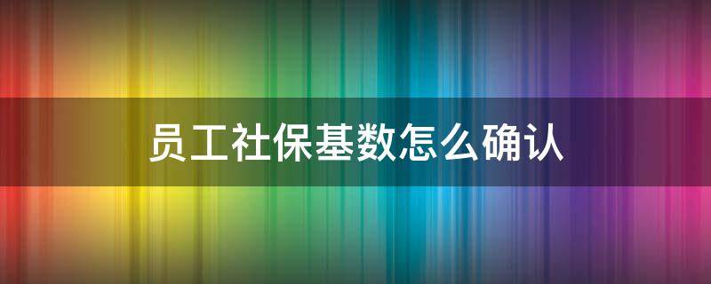 员工社保基数怎么确认 社保基数如何确定