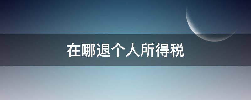 在哪退个人所得税（在哪里退个人所得税）