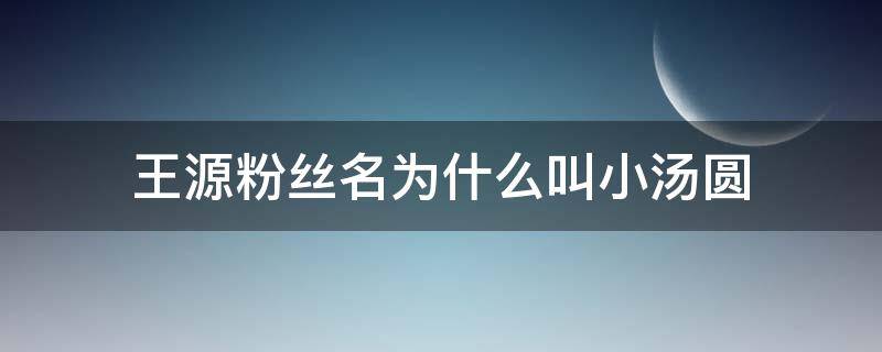 王源粉丝名为什么叫小汤圆（小汤圆给王源的爱称）