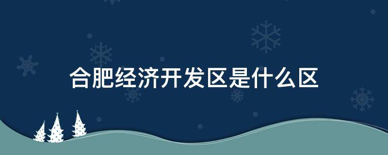 合肥经济开发区是什么区（合肥市开发区是什么区）