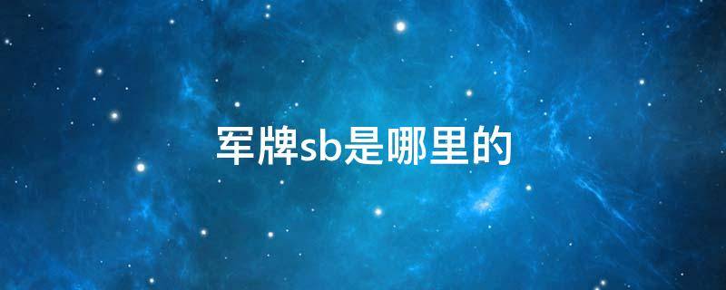 军牌sb是哪里的（sb是什么意思）