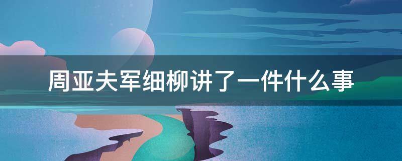 周亚夫军细柳讲了一件什么事（周亚夫军细柳记述了什么事）