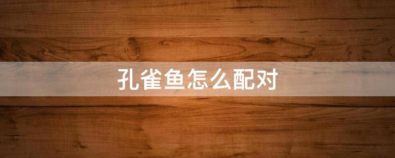 孔雀鱼怎么配对（孔雀鱼怎么配对繁殖）