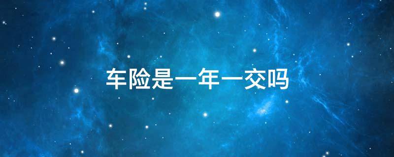 车险是一年一交吗 车险一年一交还是一月一交