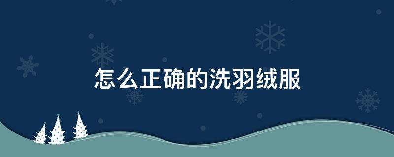 怎么正确的洗羽绒服（洗羽绒服的正确洗法）