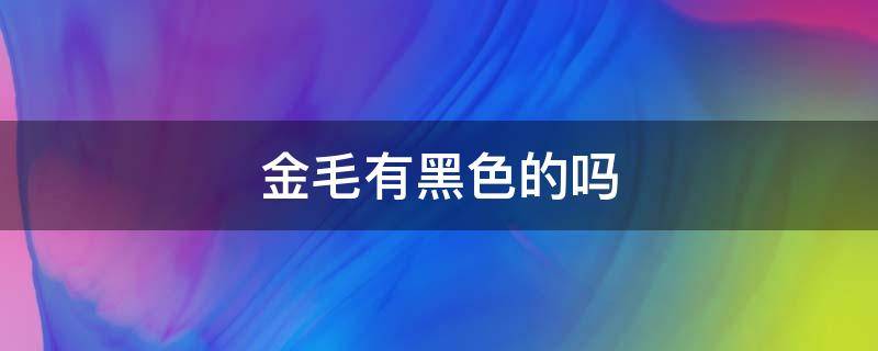 金毛有黑色的吗 金毛有黑色的么