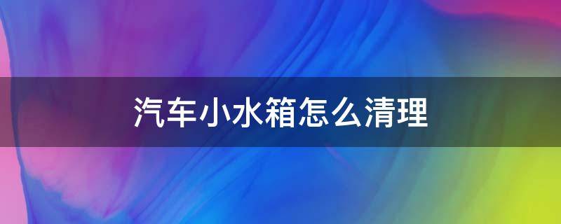 汽车小水箱怎么清理（如何自己清理汽车水箱）