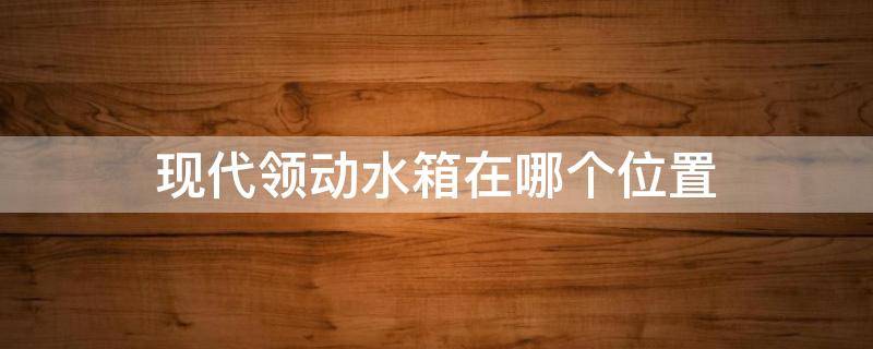现代领动水箱在哪个位置 现代领动冷却水箱位置图