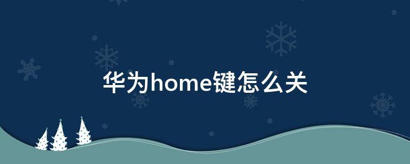 华为home键怎么关（华为home键怎么关mate30）