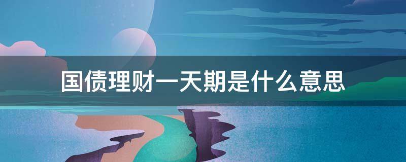 国债理财一天期是什么意思（证券国债理财一天期）