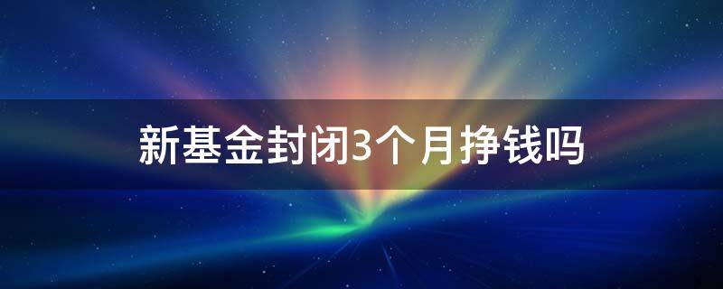 新基金封闭3个月挣钱吗（新基金封闭6个月挣钱吗）