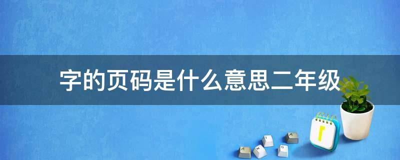 字的页码是什么意思二年级 这个字的页码是什么